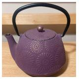 World Market Plum Cast Iron Teapot – Complete Set