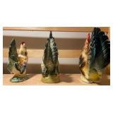 Vintage Rooster Décor Collection + Hand-Carved Wooden Bird Napkin Ring Holder