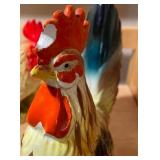 Vintage Rooster Décor Collection + Hand-Carved Wooden Bird Napkin Ring Holder