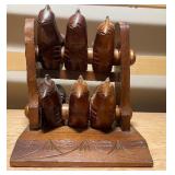 Vintage Rooster Décor Collection + Hand-Carved Wooden Bird Napkin Ring Holder