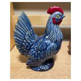Rooster Figurine Trio + Hand-Carved Wooden Bird Napkin Ring Holder