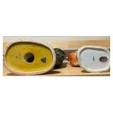 Pair of Large Vintage Rooster Figurines — Hand-Painted Ceramic