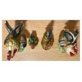 Vintage Ceramic Roosters & Hen Figurines – 4-Piece Mixed Set