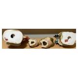 Vintage Ceramic Roosters & Hen Figurines – 4-Piece Mixed Set