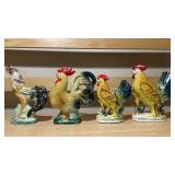 Vintage Ceramic Rooster Figurine Set – 4 Pieces