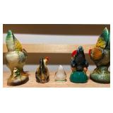 Set of 5 Vintage Rooster & Hen Figurines – Mixed Sizes & Styles