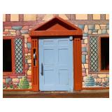 Vintage Fisher-Price Tudor Dollhouse w/ Garage, Furniture & Figures