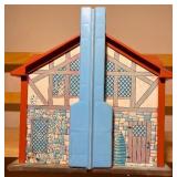 Vintage Fisher-Price Tudor Dollhouse w/ Garage, Furniture & Figures