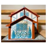 Vintage Fisher-Price Tudor Dollhouse w/ Garage, Furniture & Figures