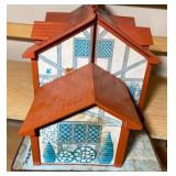 Vintage Fisher-Price Tudor Dollhouse w/ Garage, Furniture & Figures