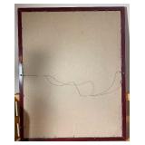 Large Framed Floral Art & Decorative Burgundy Pitcher