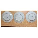 Vintage Iridescent Rose Porcelain Creamer, Sugar Bowl & Plates