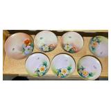 Hand-Painted Japanese Floral Plates (Set of 7)
