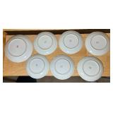 Hand-Painted Japanese Floral Plates (Set of 7)