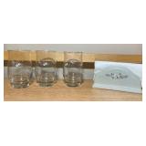 Pfaltzgraff “Heirloom” Glass Tumblers & Napkin Holder Set