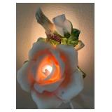 Porcelain Floral Figurines & Night Light – Set of 4