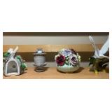 Porcelain Floral Figurines & Night Light – Set of 4
