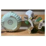 Porcelain Floral Figurines & Night Light – Set of 4