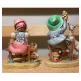 Vintage Boy & Girl Figurines w/ Goats (Hummel Style)