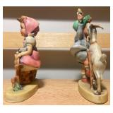 Vintage Boy & Girl Figurines w/ Goats (Hummel Style)