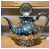 Silver Teapot & Assorted Decorative Teacups Lot