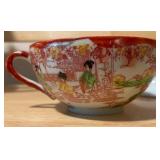 Silver Teapot & Assorted Decorative Teacups Lot