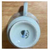 Vintage Silver Teapot, Pedestal Dish & Porcelain Cups Lot