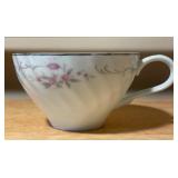 Vintage Silver Teapot, Pedestal Dish & Porcelain Cups Lot