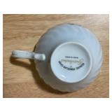 Vintage Silver Teapot, Pedestal Dish & Porcelain Cups Lot