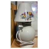 Floral Décor Lot – Framed Art, Table Lamp & Vase Arrangement