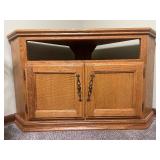 Corner Oak TV Cabinet / Entertainment Stand