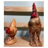 Pair of Vintage Farmhouse Rooster & Hen Figurines