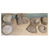 Vintage Ceramic Burlap Doll Kitchen Set