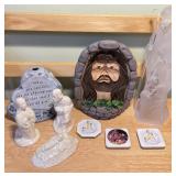 Christian Decor Lot – Nativity Sets, Jesus Bust, Plaques & More