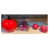 Country Apple Kitchen Décor Lot – Canister, Basket, Faux Apples, Candle Warmer & Accents