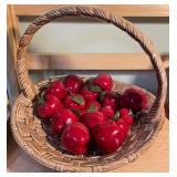 Country Apple Kitchen Décor Lot – Canister, Basket, Faux Apples, Candle Warmer & Accents