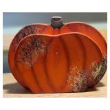 Fall Pumpkin Centerpiece & Ceramic Cornucopia Décor