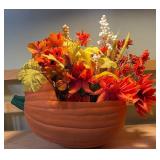 Fall Pumpkin Centerpiece & Ceramic Cornucopia Décor