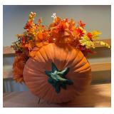 Fall Pumpkin Centerpiece & Ceramic Cornucopia Décor