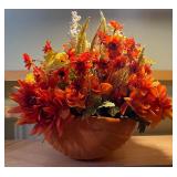 Fall Pumpkin Centerpiece & Ceramic Cornucopia Décor