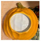 Fall Harvest Décor Lot – Carved Platter, Bowls & Pumpkins