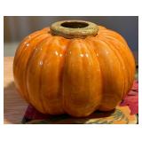 Fall Harvest Décor Lot – Carved Platter, Bowls & Pumpkins