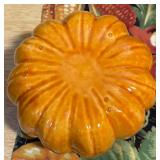 Fall Harvest Décor Lot – Carved Platter, Bowls & Pumpkins