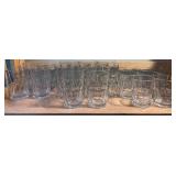 Set of 14 Vintage-Style Textured Glass Tumblers