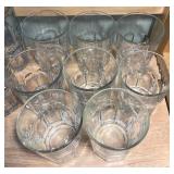 Set of 14 Vintage-Style Textured Glass Tumblers