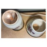 Handcrafted Vintage Style Ceramic Pansy Kitchen & Decor Set