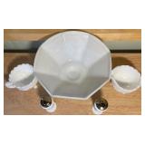 Milk Glass “Grape & Vine” Serving Pieces + Shakers