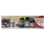 Medicine Cabinet & Supplement Assortment + Pill Organizers
