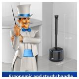 MR.SIGA Toilet Plunger with Holder, Heavy Duty Toilet Plunger and Holder Combo for Bathroom Cleaning, Black