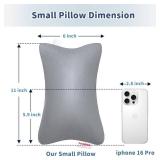 Pro Goleem Small Pillow 11x6x2.5 for Baby Sleeping with Name Tag Mini Tiny Pillow for Room Couch Sofa Chair and Outdoor Car Air Nap Neck Lumbar Knee Rest Pillows, Gray